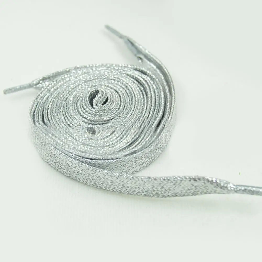 Shiny Gold Silver Colorful Bright Shoelaces 113-115cm Sneaker Sport Laces