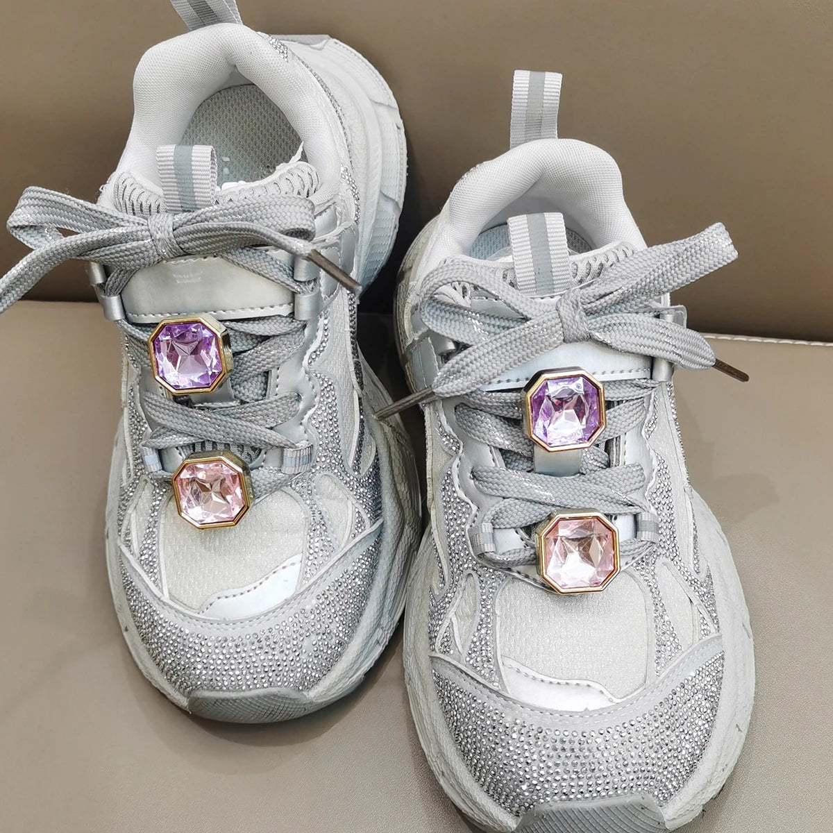 4PCS Flowers Shoelaces Charms Butterfly Shoes Buckles DIY Geometric Clips