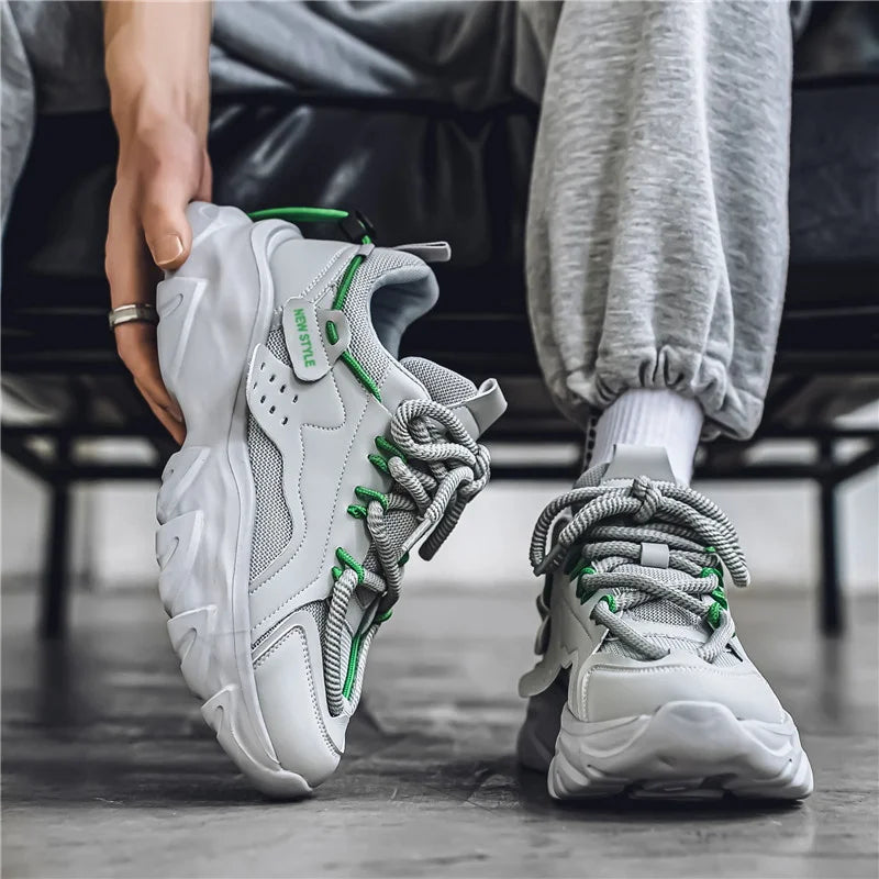 Men's Breathable Thick Soled Casual Sneakers Outdoor Running Four Seasons