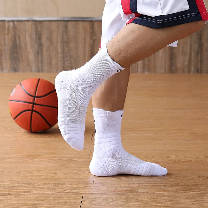 3 Pairs Men's Compression Socks Basketball Sports Cycling Running Tube Socks