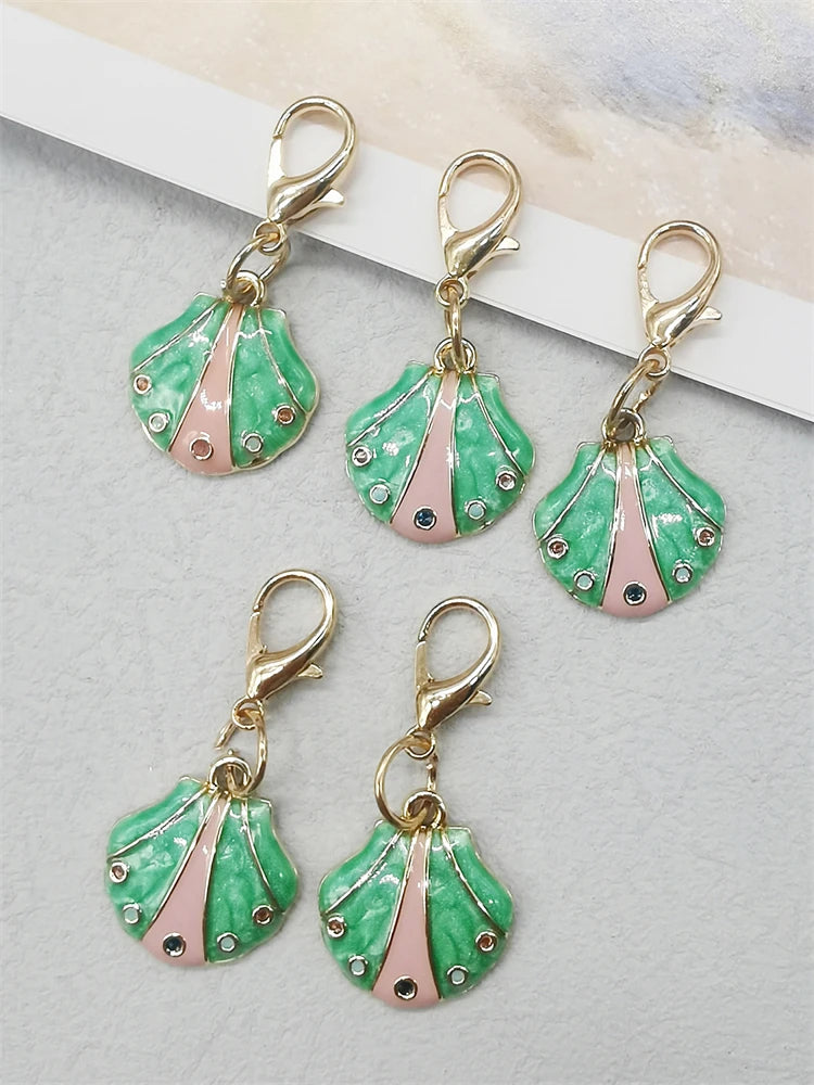 5PCS Rhinestone Starfish Shoe Pendants Shoelaces Charms DIY Shell Clips