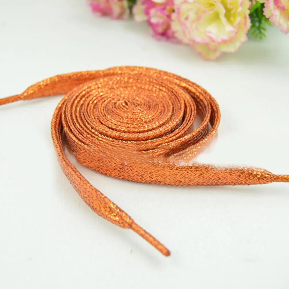 Shiny Gold Silver Colorful Bright Shoelaces 113-115cm Sneaker Sport Laces