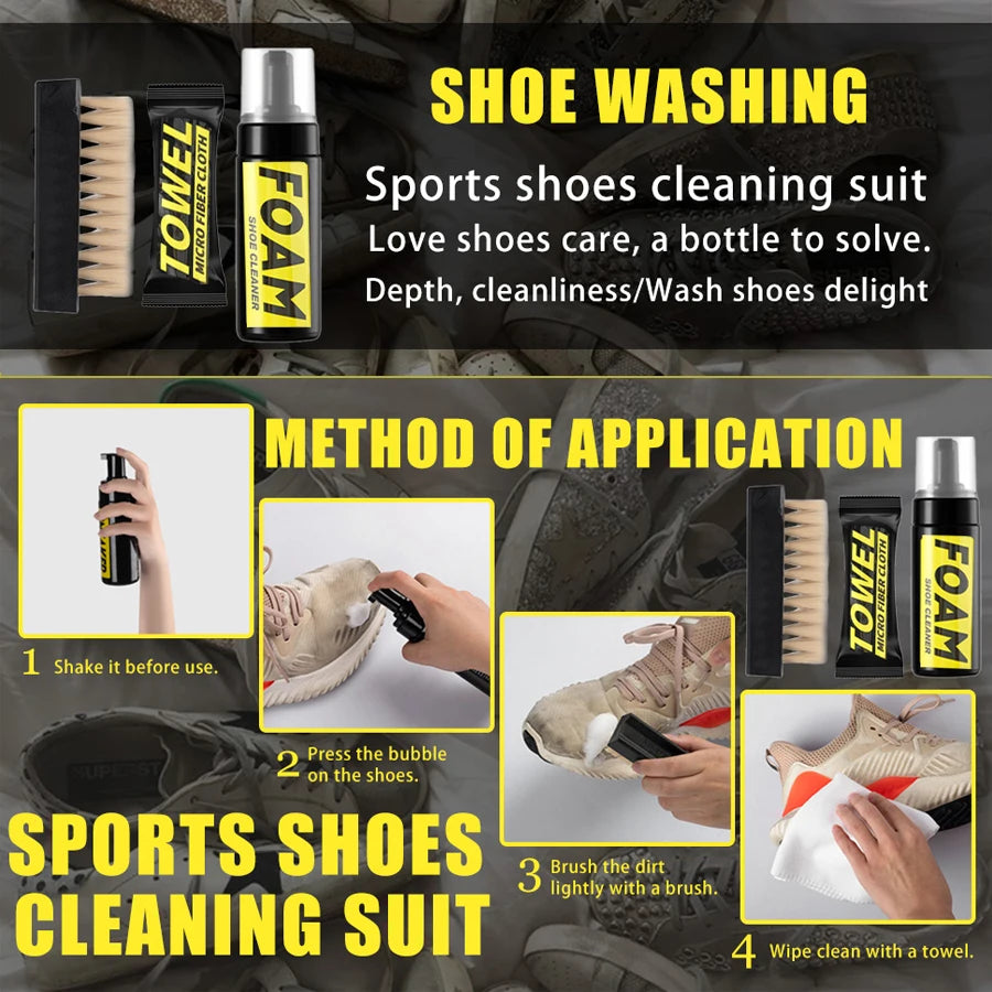 Shoe Cleaning Kit, Equipped with Shoe Cleaning Brush and Ultra-Fine Fiber Cleaning