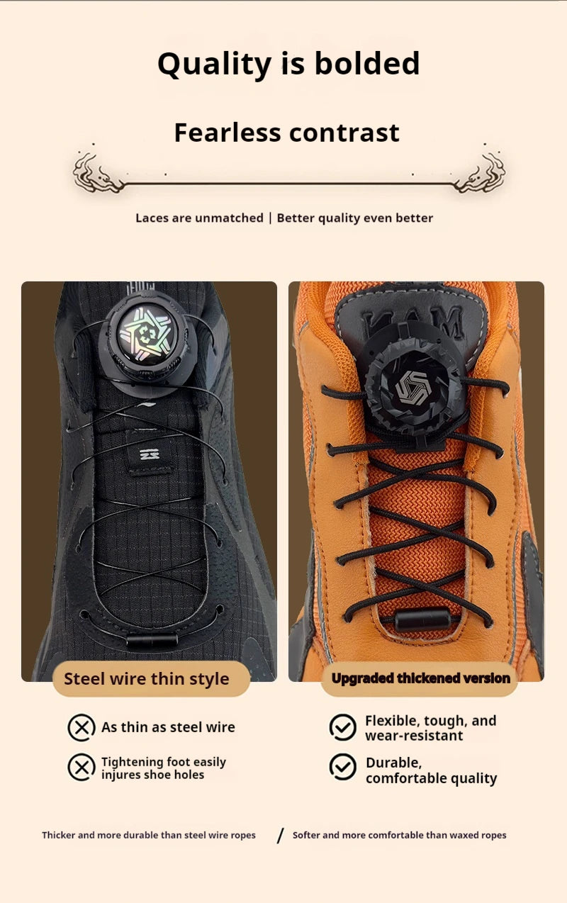 Twist Lock Automatic Flat Shoelaces Unisex