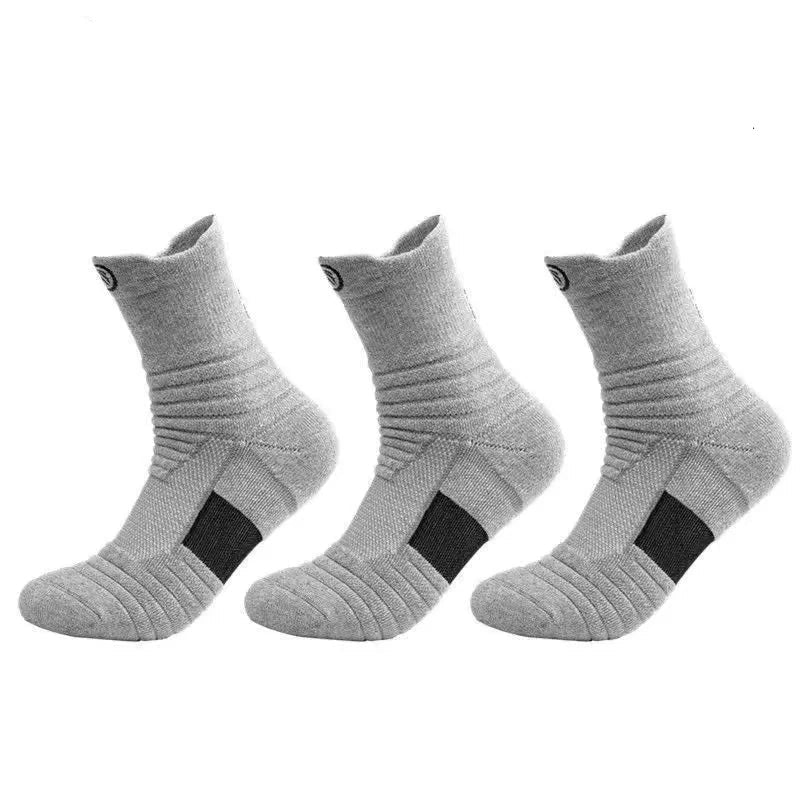 3 Pairs Men's Compression Socks Basketball Sports Cycling Running Tube Socks