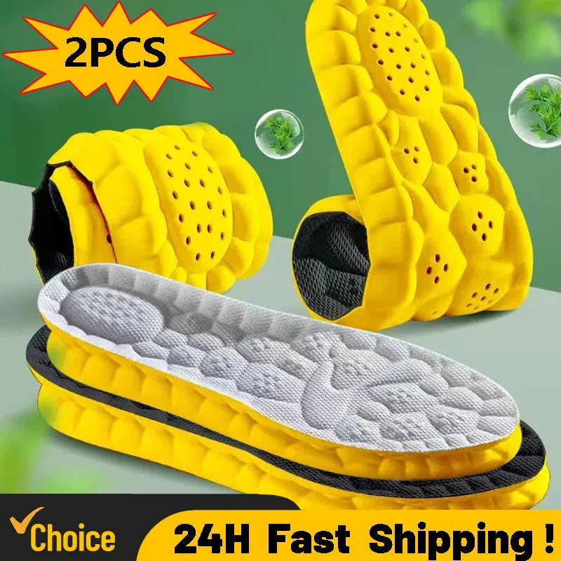 4D Cloud Technology Sports Insoles PU Soft Breathable Shock Absorption