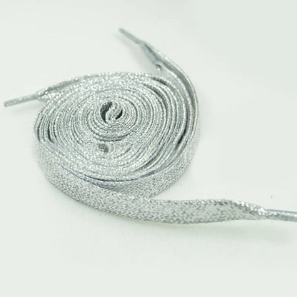 Shiny Gold Silver Colorful Bright Shoelaces 113-115cm Sneaker Sport Laces