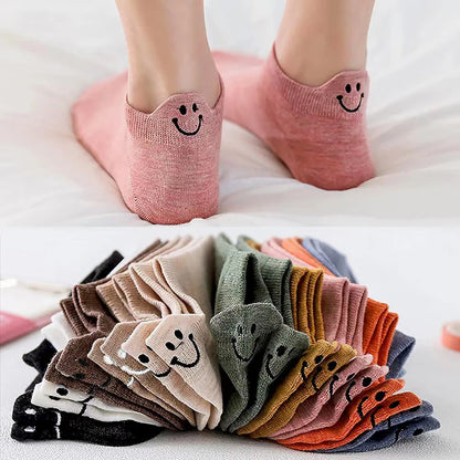 10 Pairs Kawaii Short Socks Women Spring Summer Heel Embroidered Ankle Socks