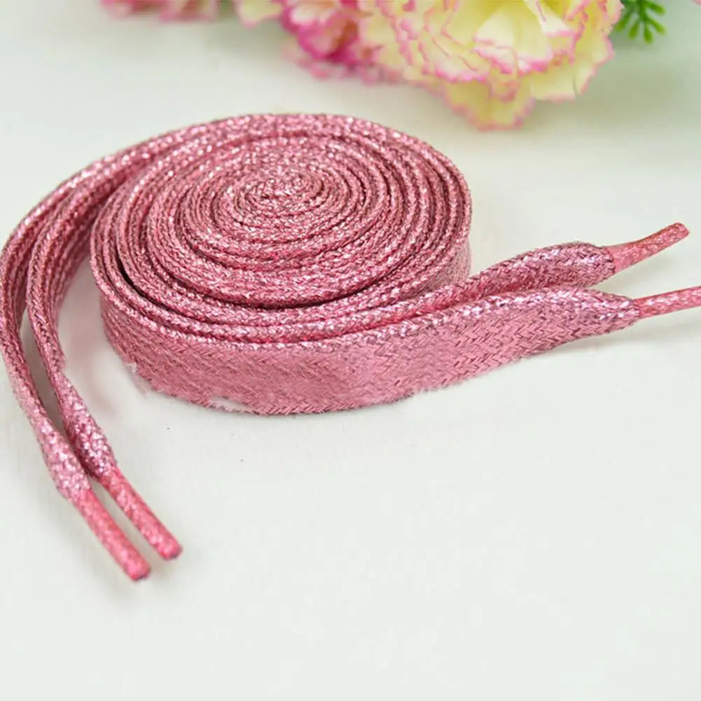 Shiny Gold Silver Colorful Bright Shoelaces 113-115cm Sneaker Sport Laces
