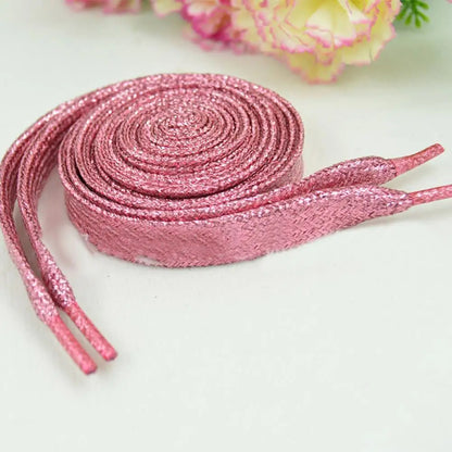 Shiny Gold Silver Colorful Bright Shoelaces 113-115cm Sneaker Sport Laces