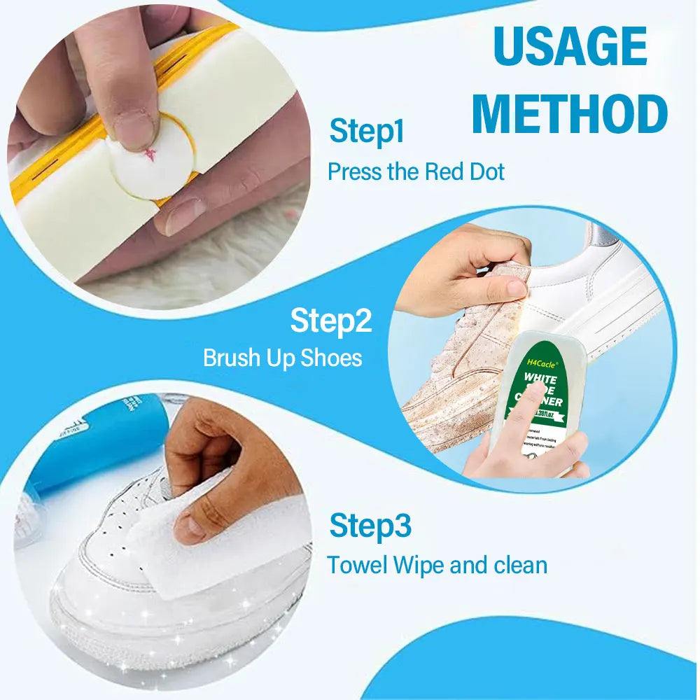 Multi-Functional Shoe Brush Soft Bristled Liquid Filled White Shoe Cleaner