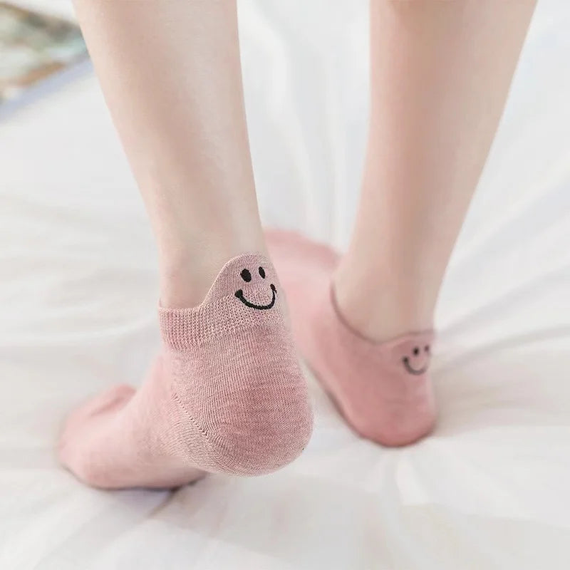 10 Pairs Kawaii Short Socks Women Spring Summer Heel Embroidered Ankle Socks