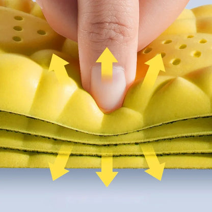 4D Cloud Technology Sports Insoles PU Soft Breathable Shock Absorption