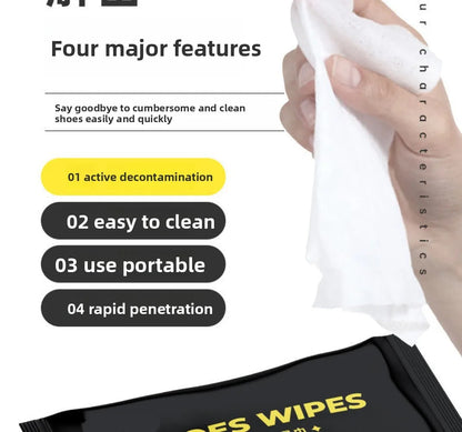 Pack of 80PCS Cleaning Shoe Wipes Disposable Travel Friendly Dirt Removal Polishing