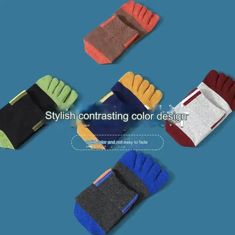 5 Pairs Men's Casual Five-Toe Cotton Socks Breathable Split Toe Sports Socks