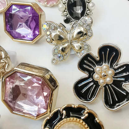 4PCS Flowers Shoelaces Charms Butterfly Shoes Buckles DIY Geometric Clips