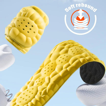 4D Cloud Technology Sports Insoles PU Soft Breathable Shock Absorption