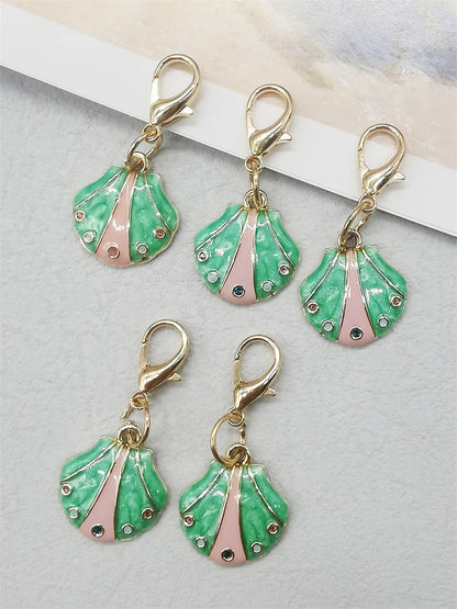 5PCS Rhinestone Starfish Shoe Pendants Shoelaces Charms DIY Shell Clips