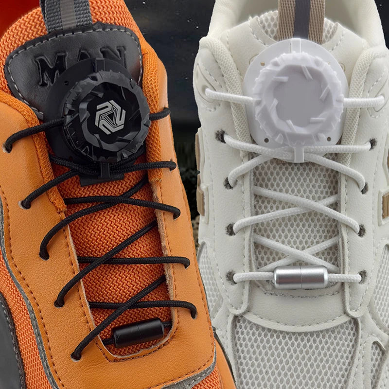 Twist Lock Automatic Flat Shoelaces Unisex