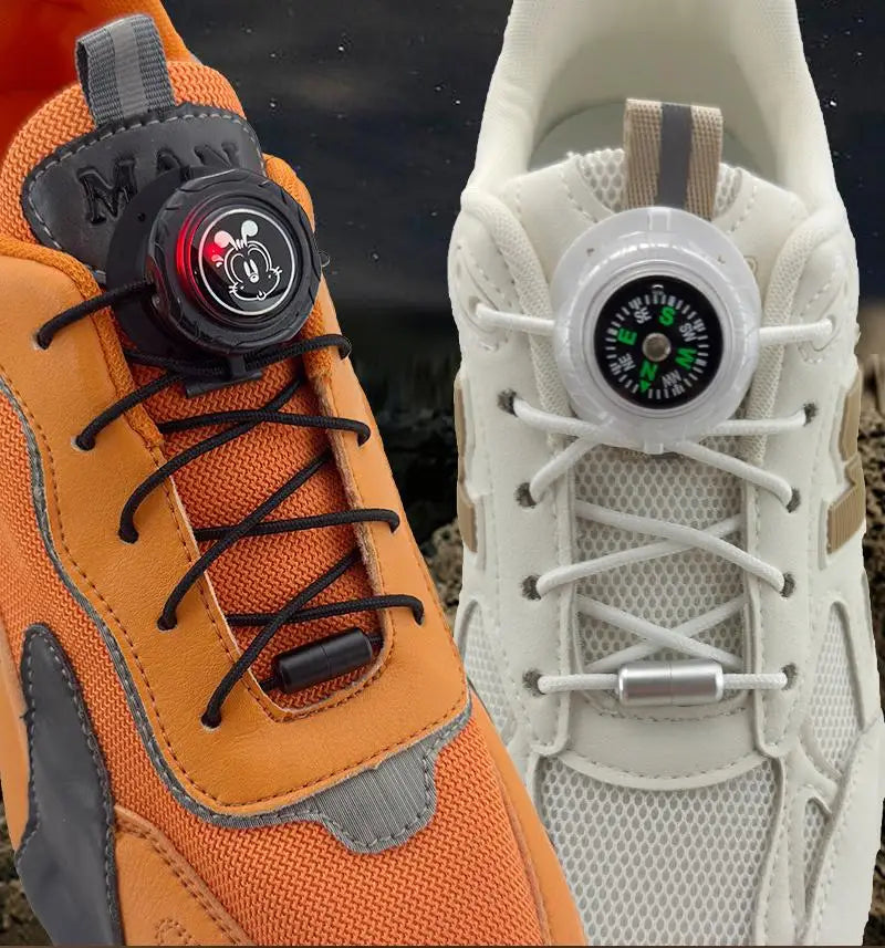 Twist Lock Automatic Flat Shoelaces Unisex