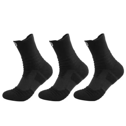 3 Pairs Men's Compression Socks Basketball Sports Cycling Running Tube Socks