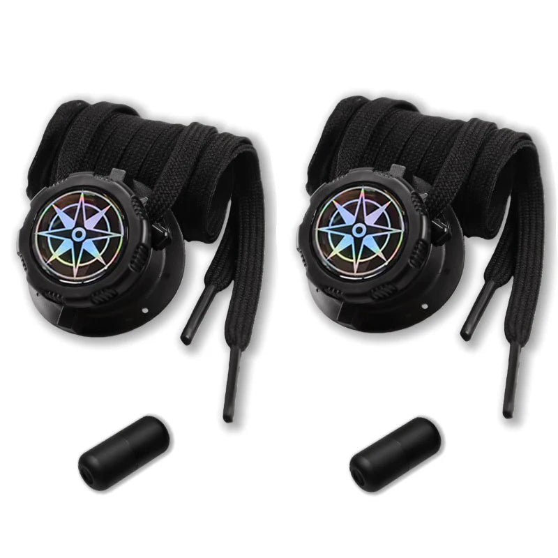 Twist Lock Automatic Flat Shoelaces Unisex