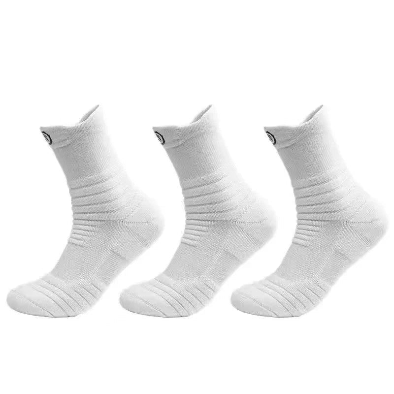 3 Pairs Men's Compression Socks Basketball Sports Cycling Running Tube Socks